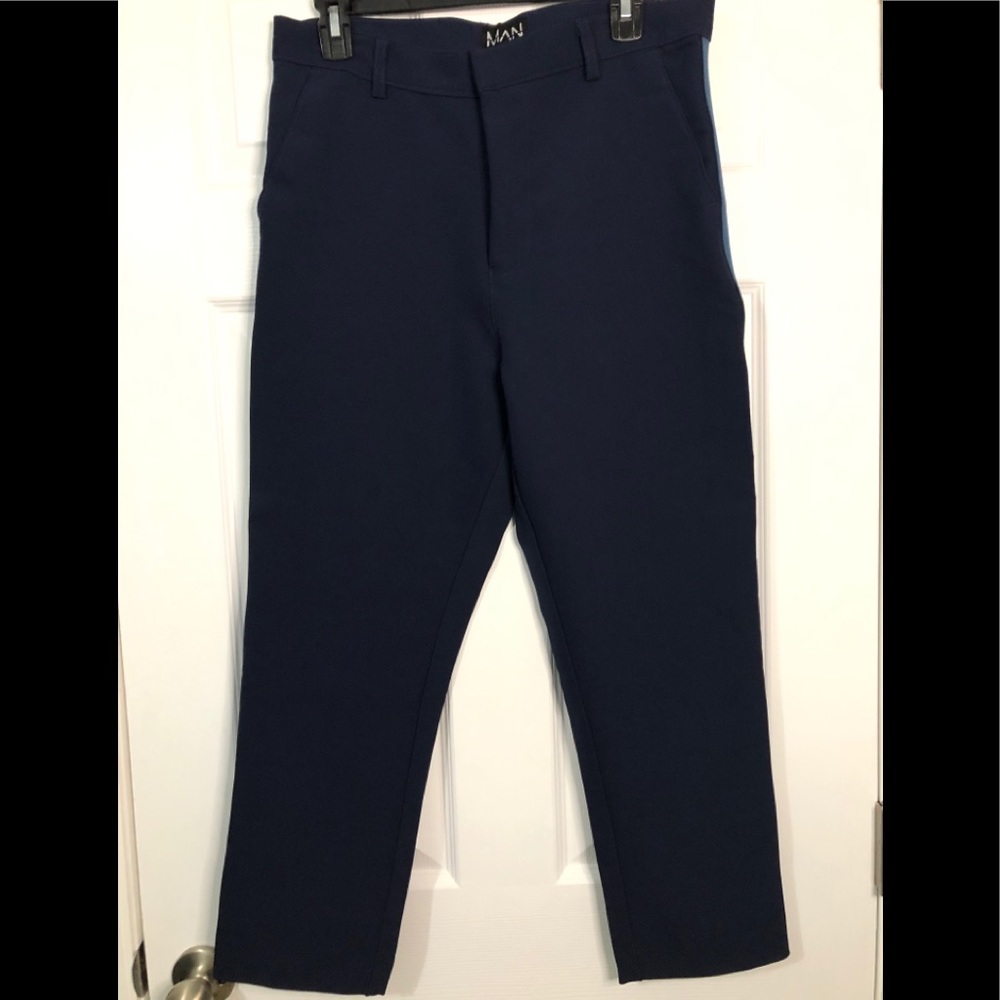 BoohooMAN Taped Skinny Fit Stretch Trousers